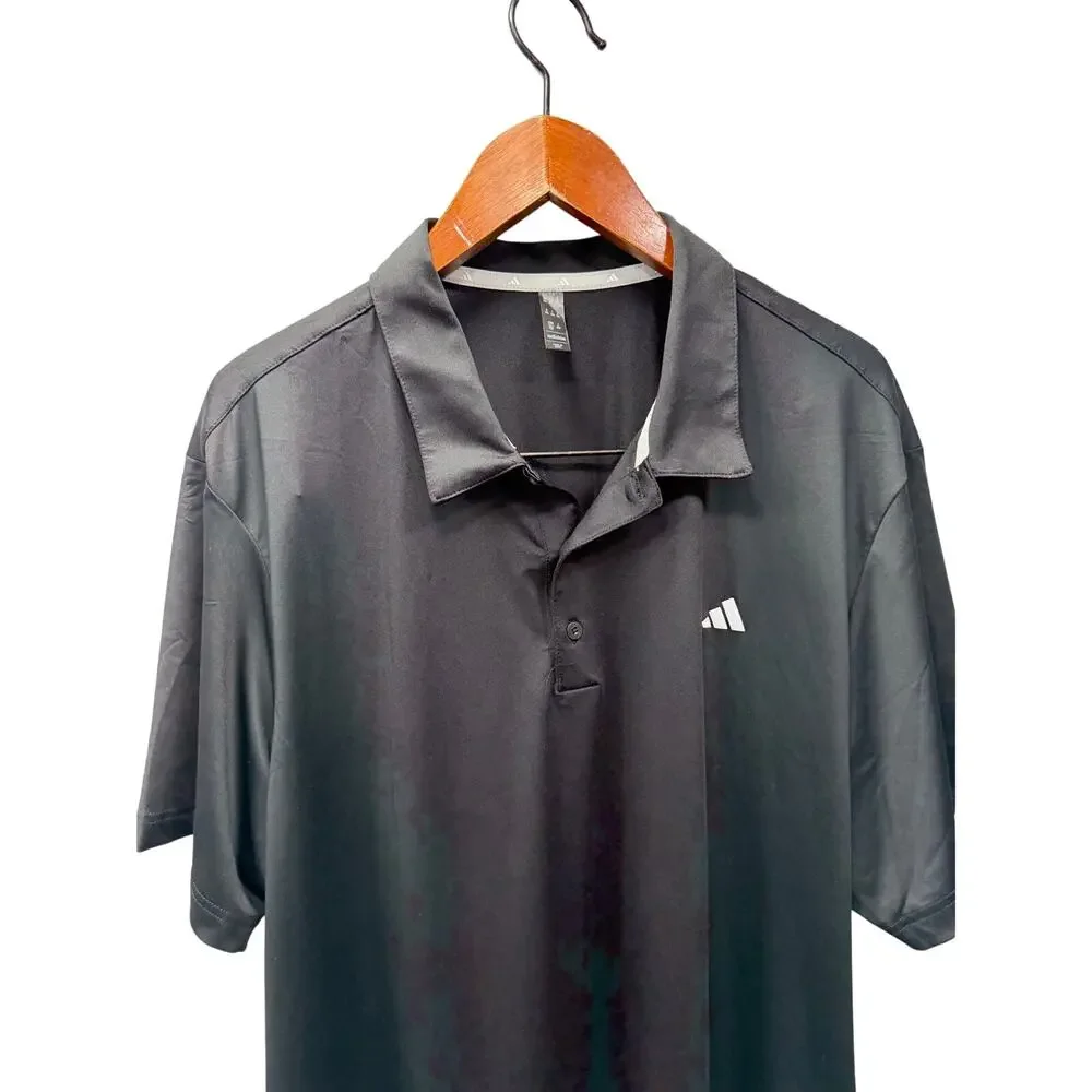 adidas Men's Solid Golf Polo 2XL Black Size 2XL NEW # J615